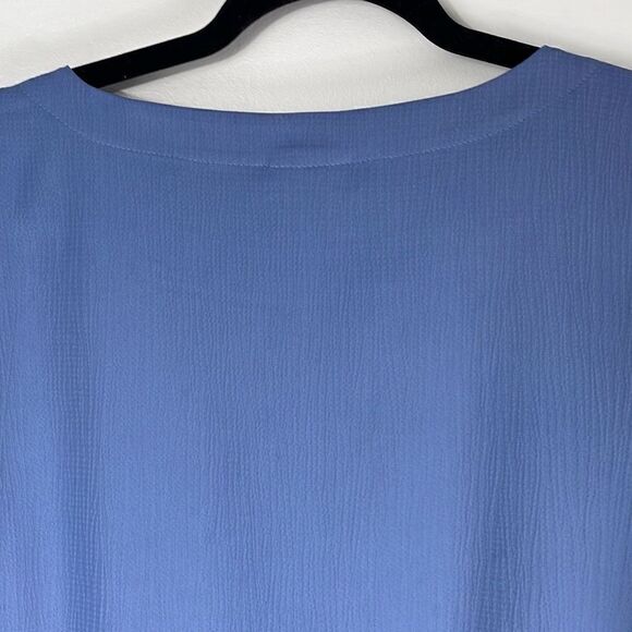 J. Jill blue long tunic 3/4 sleeves side vents boat neck simple textured S - Picture 5 of 10